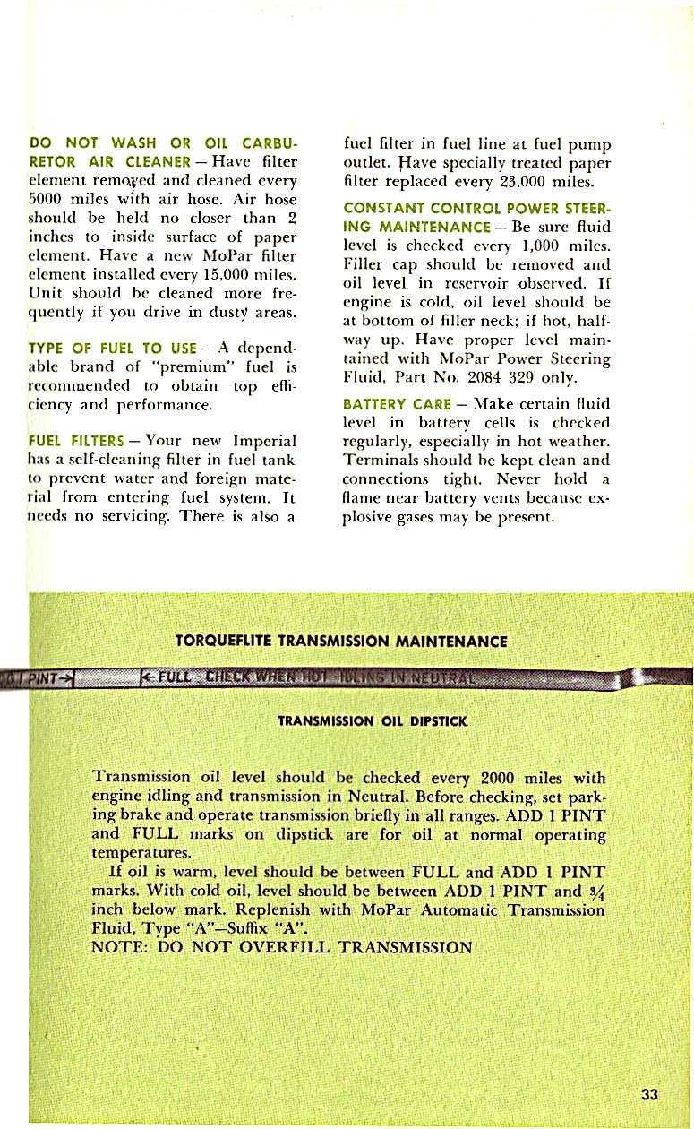 1961 Chrysler Imperial Owners Manual Page 32